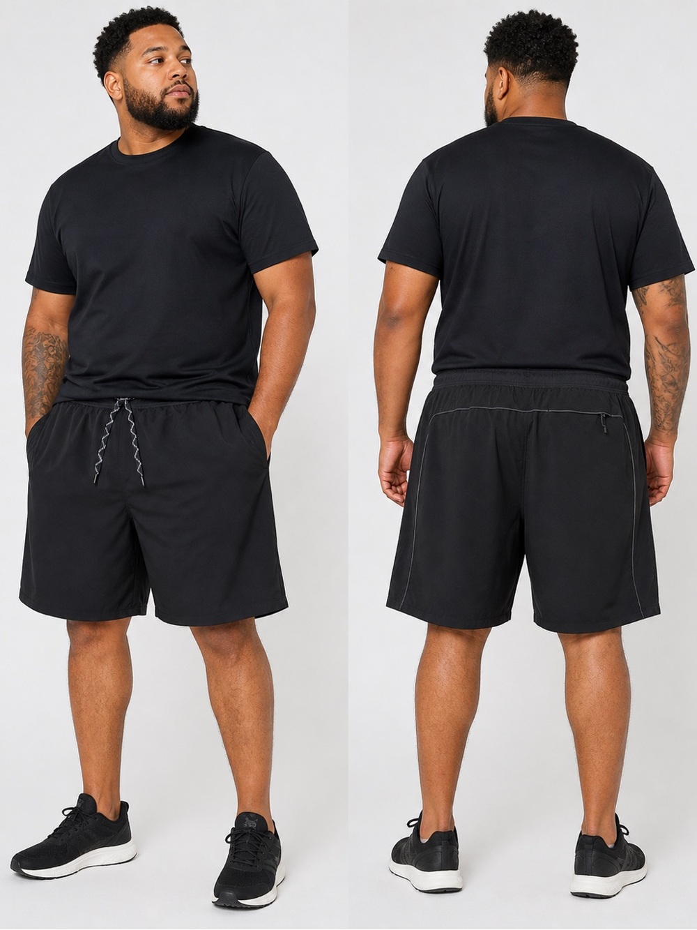 MTA Sport NWT Men’s Size XXL Black Lined Drawstring Athletic Shorts